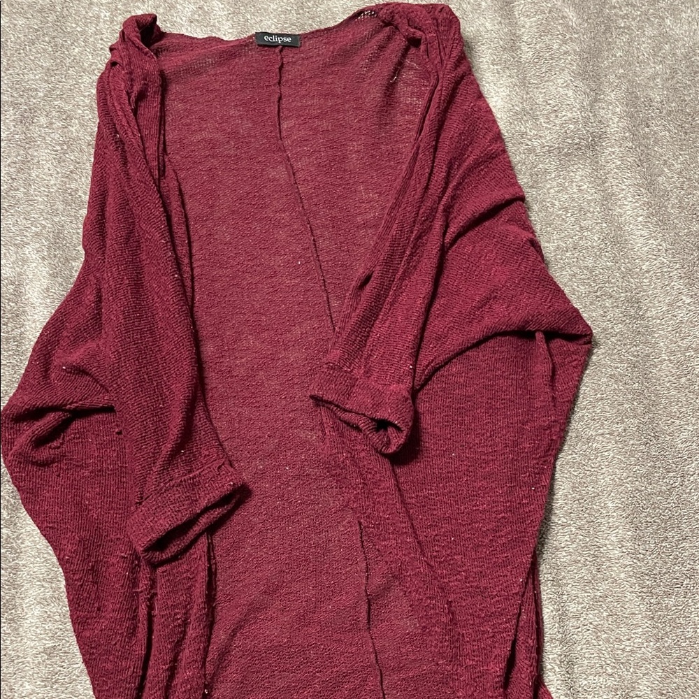 Eclipse Women's Deep Red Open Cardigan